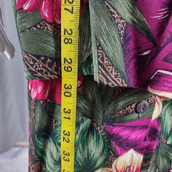 Bentley Women's Green, Pink Floral, Hawaiian 2 Pc Blouse & Skirt Suit Size 22W - Picture 8 of 16
